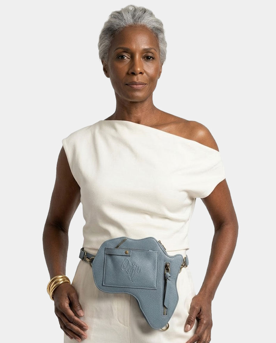 NEW! Harmony Africa Fanny Pack/ CrossBody Bag - Blue Leather