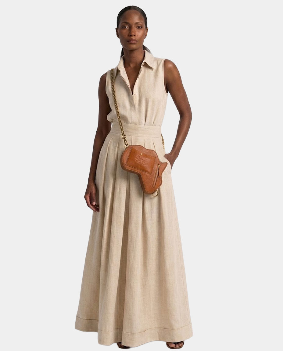 Africa Fanny Pack/ CrossBody Bag- Brown Leather