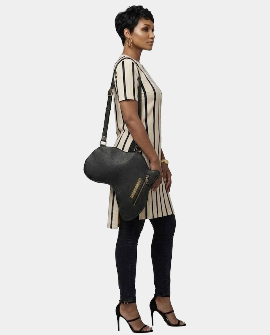 Africa Bag / Backpack - Black Leather (Medium)