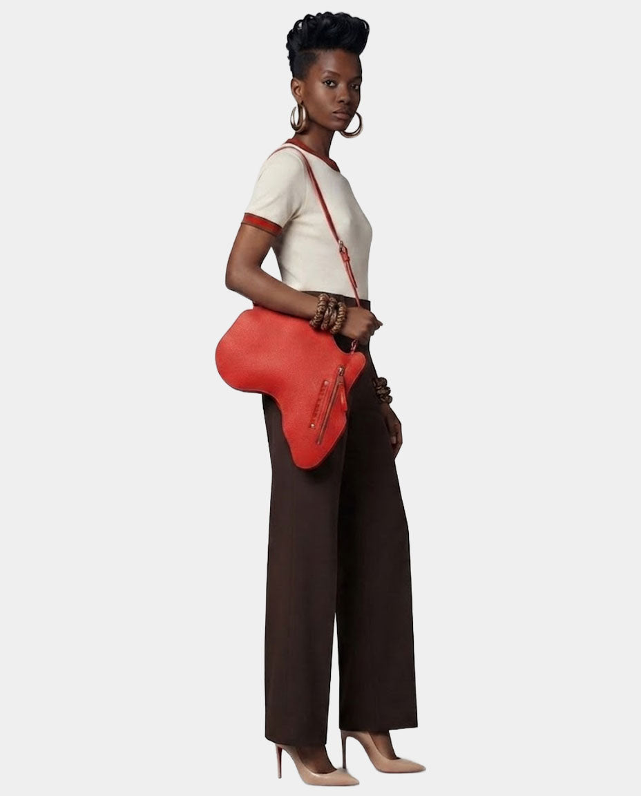 Africa Bag / Backpack- Red Leather(Medium)