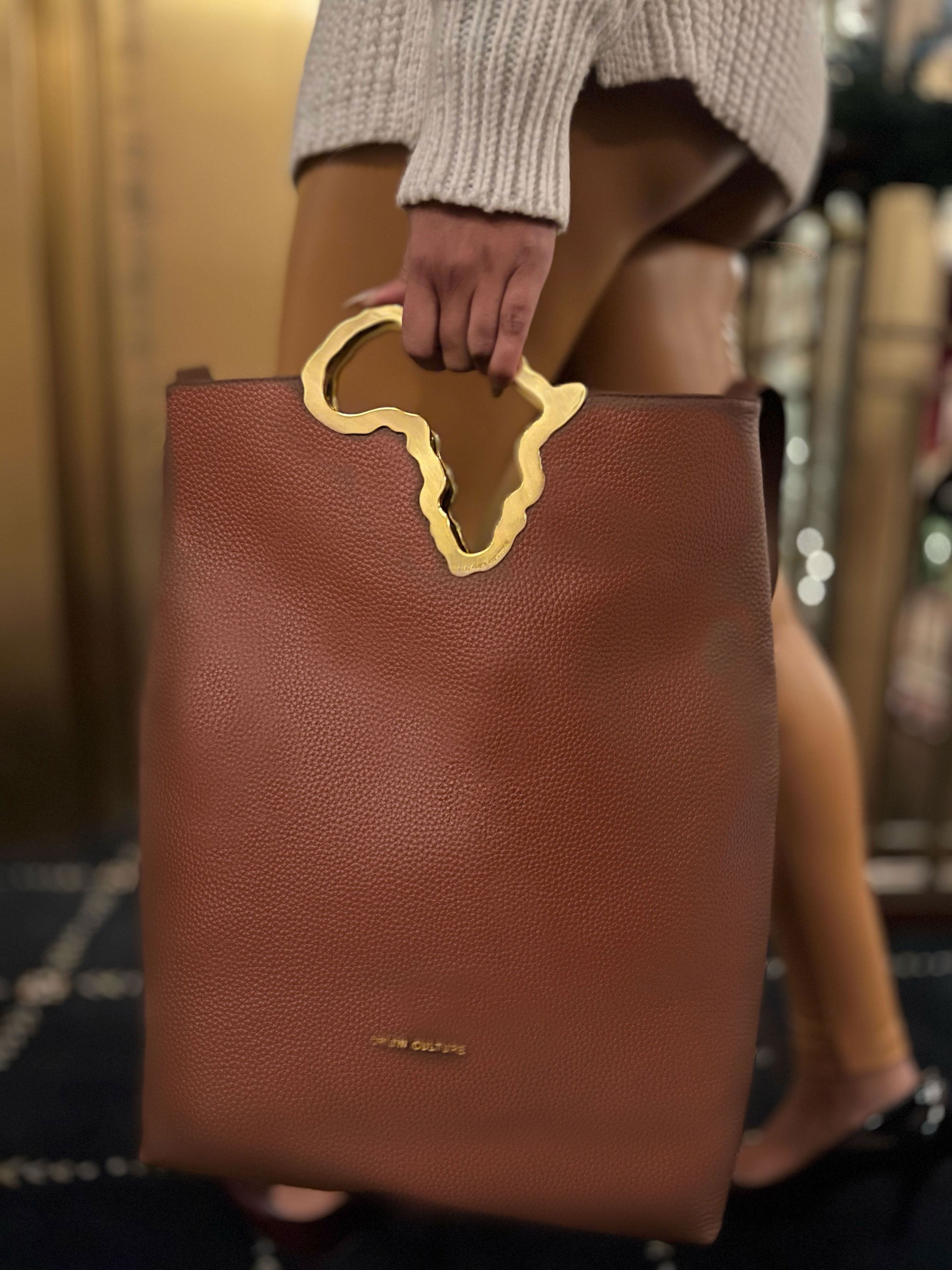 New COCO Africa Artifact Tote / Clutch - Chocolate Brown Leather N/S bag - SHOP | Orijin Culture