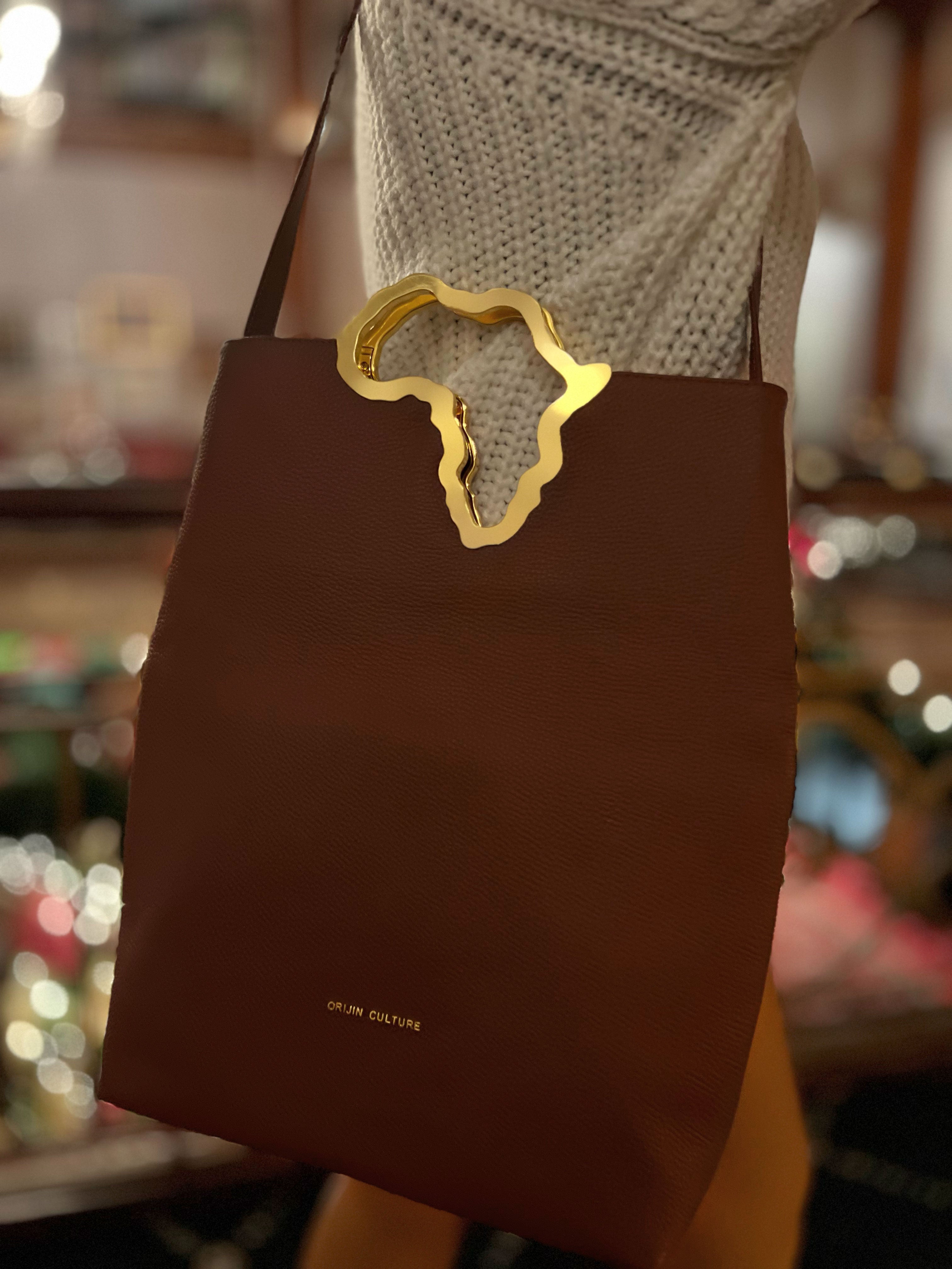 New COCO Africa Artifact Tote / Clutch - Chocolate Brown Leather N/S bag - SHOP | Orijin Culture