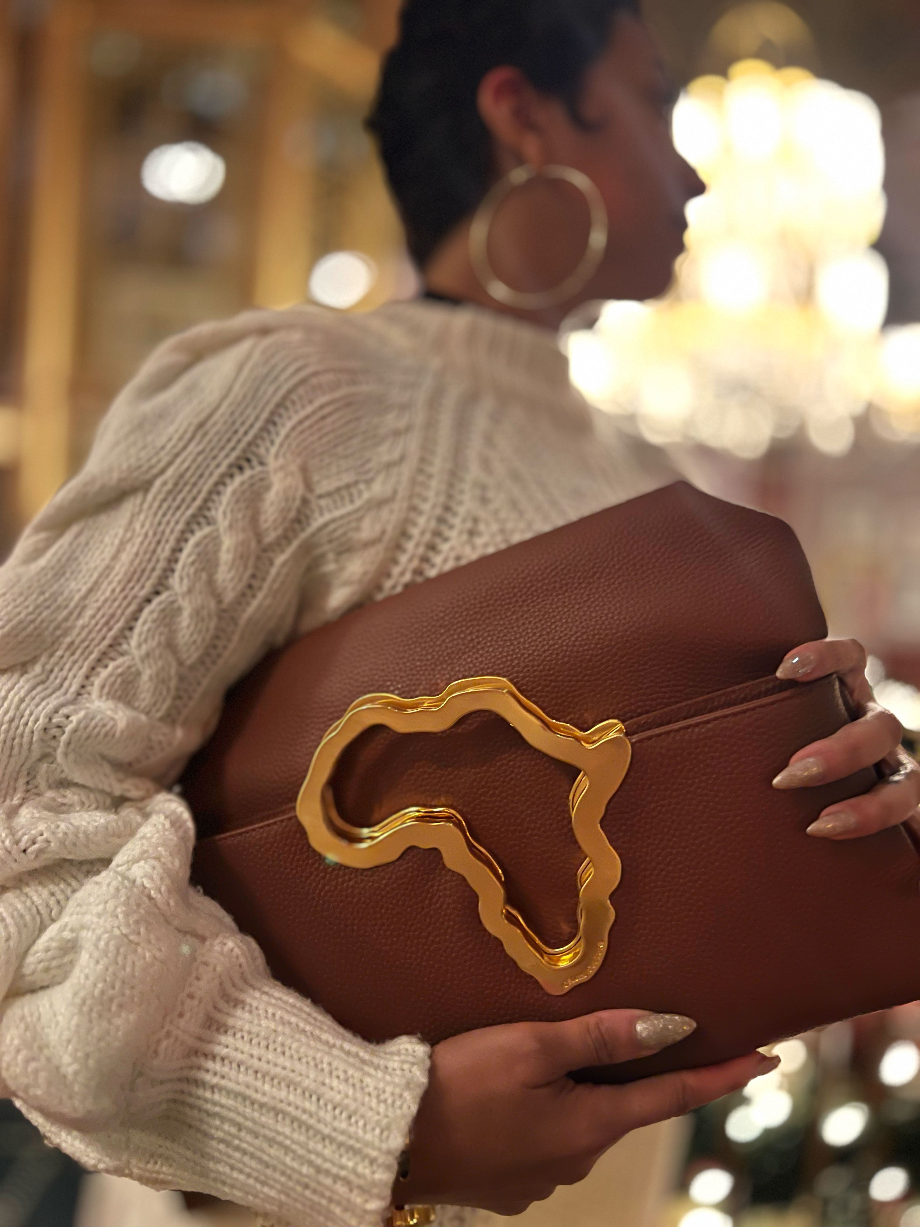 New COCO Africa Artifact Tote / Clutch - Chocolate Brown Leather N/S bag - SHOP | Orijin Culture