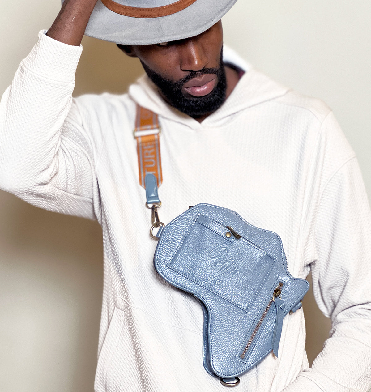 NEW! Harmony Africa Belt Bag - Blue Leather - SHOP | Orijin Culture
