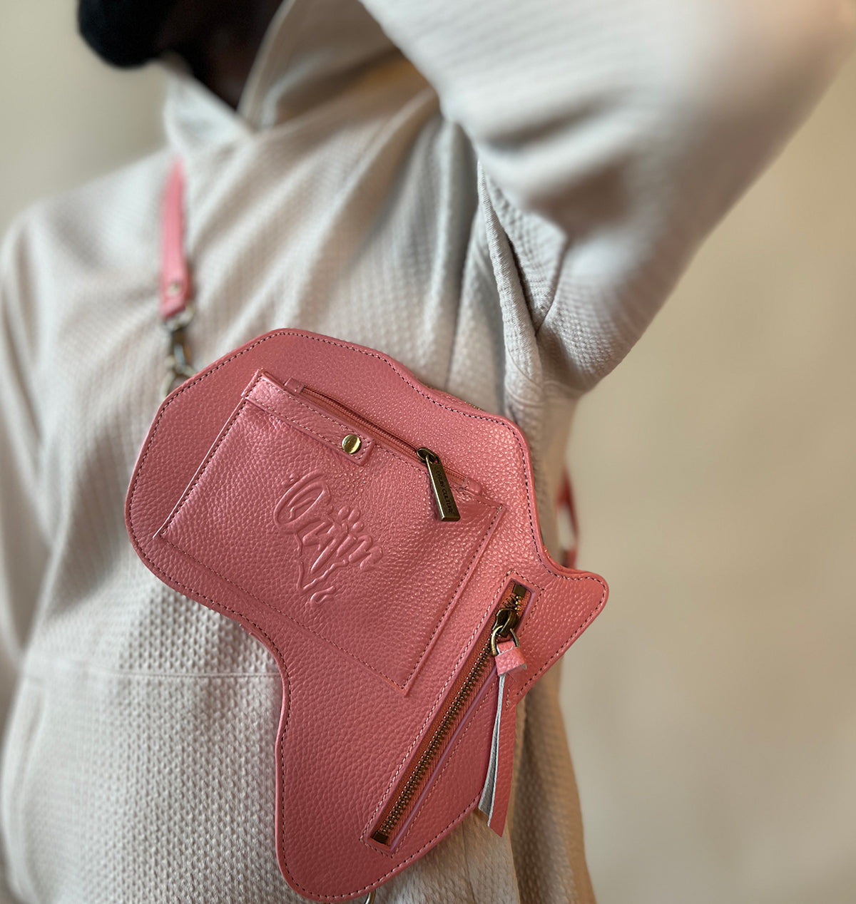 NEW! Rose Africa Belt Bag - Pink Leather - SHOP | Orijin Culture