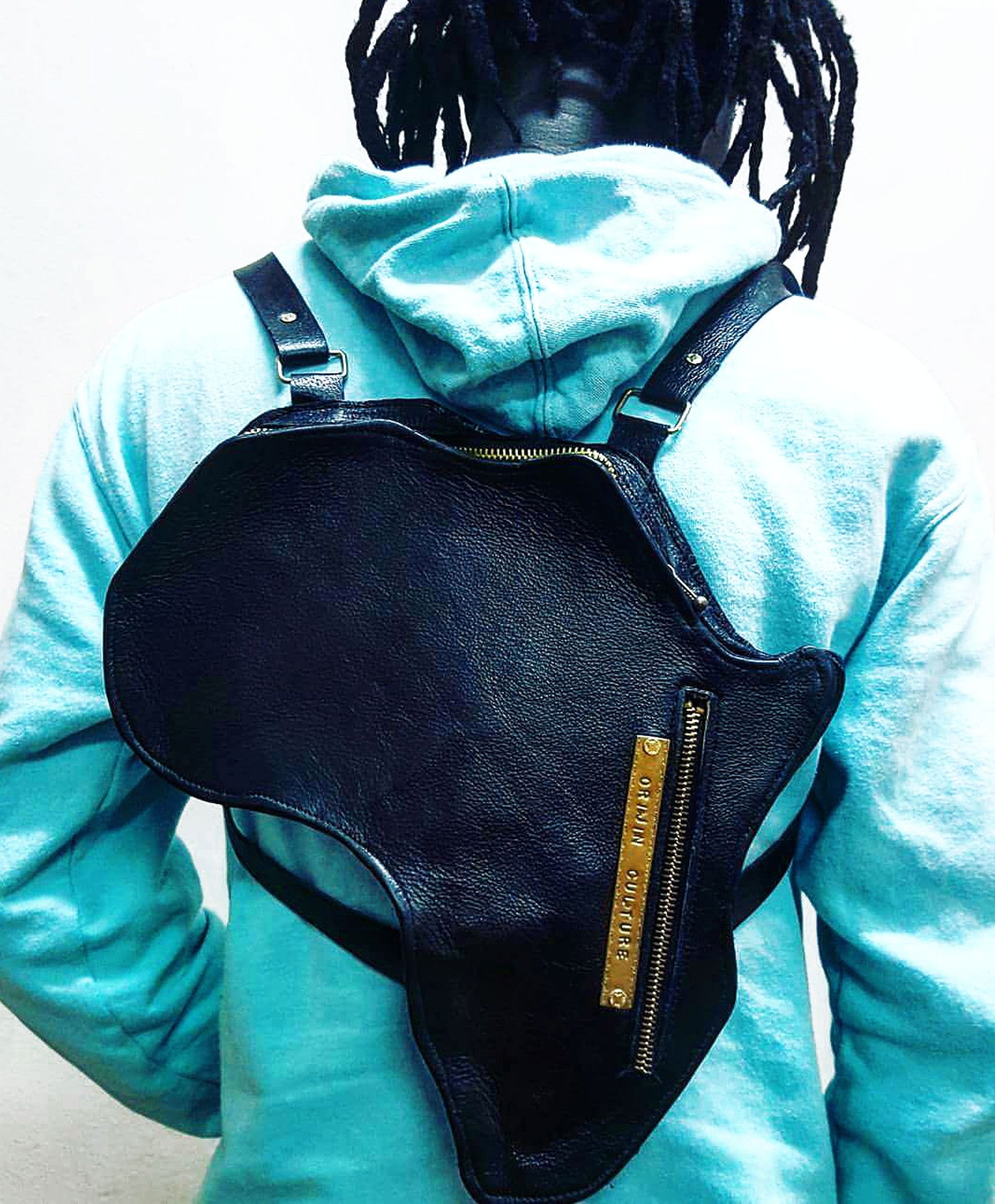Africa Bag / Backpack- Black Leather (L) | Alkebulan Collection .. - SHOP | Orijin Culture