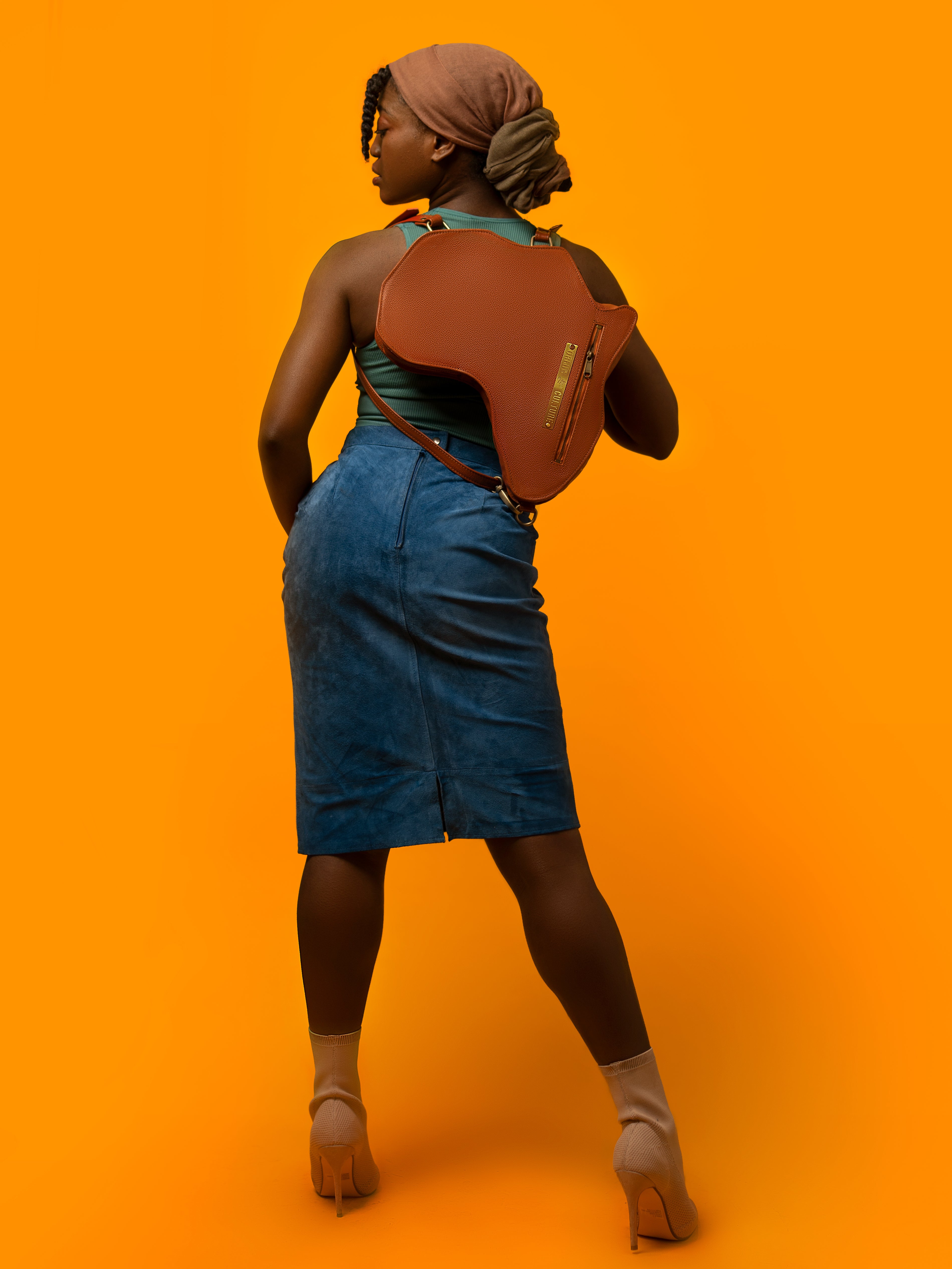 Africa Shaped Bag / Backpack- Brown Leather (M) | Alkebulan Collection . - SHOP | Orijin Culture