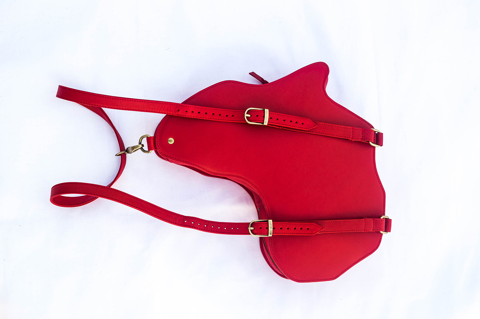 Africa Bag / Backpack- Red Leather(M) - SHOP | Orijin Culture 