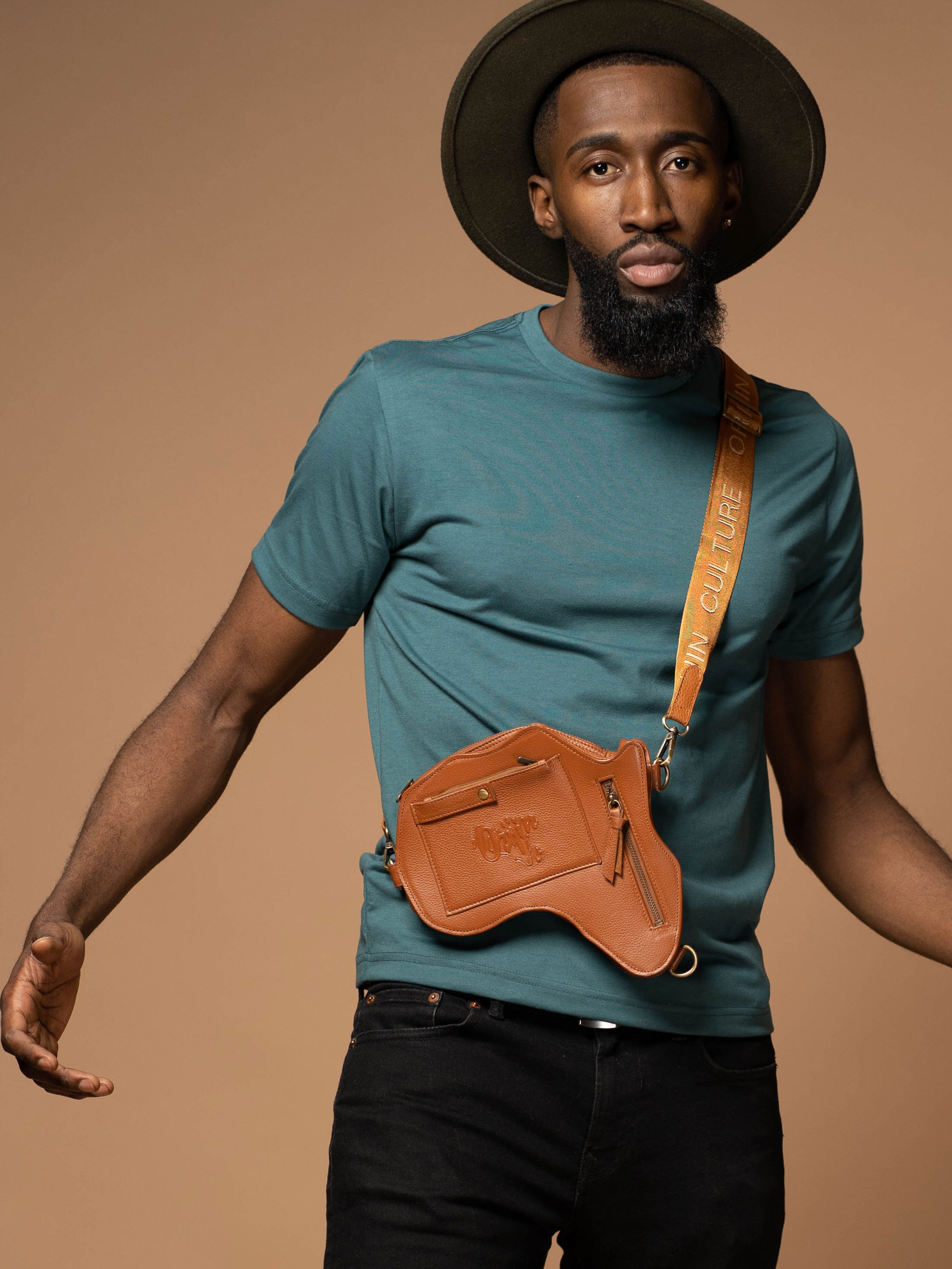 Africa Belt Bag - Brown Leather - SHOP | Orijin Culture