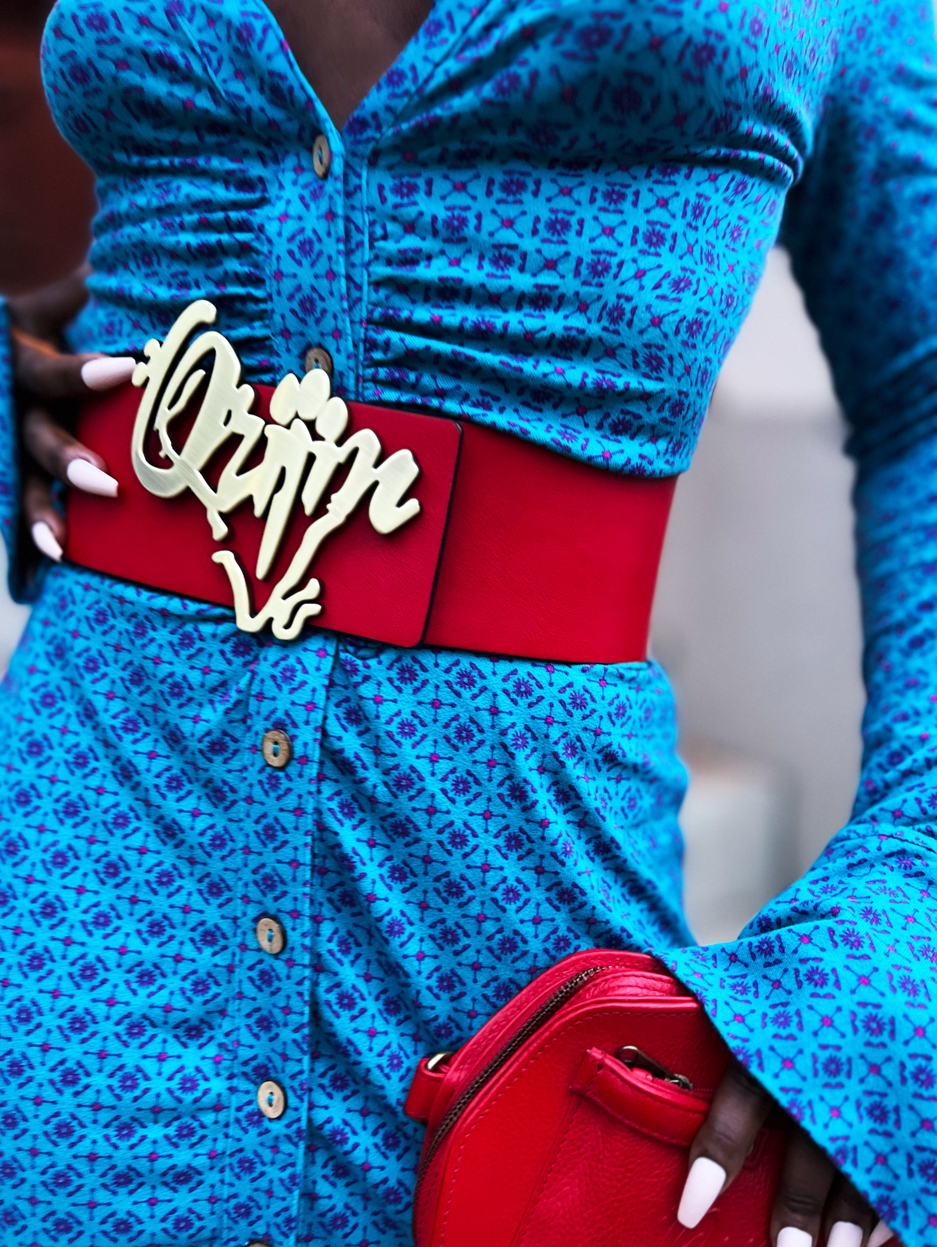 Orijin Logo Reversible Wide Leather Belt (Black/Red) - SHOP | Orijin Culture