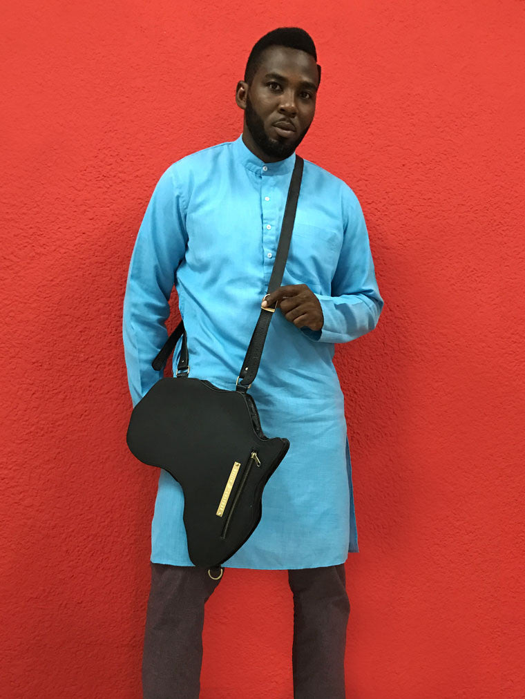 Africa Bag / Backpack- Black Leather (L) | Alkebulan Collection .. - SHOP | Orijin Culture