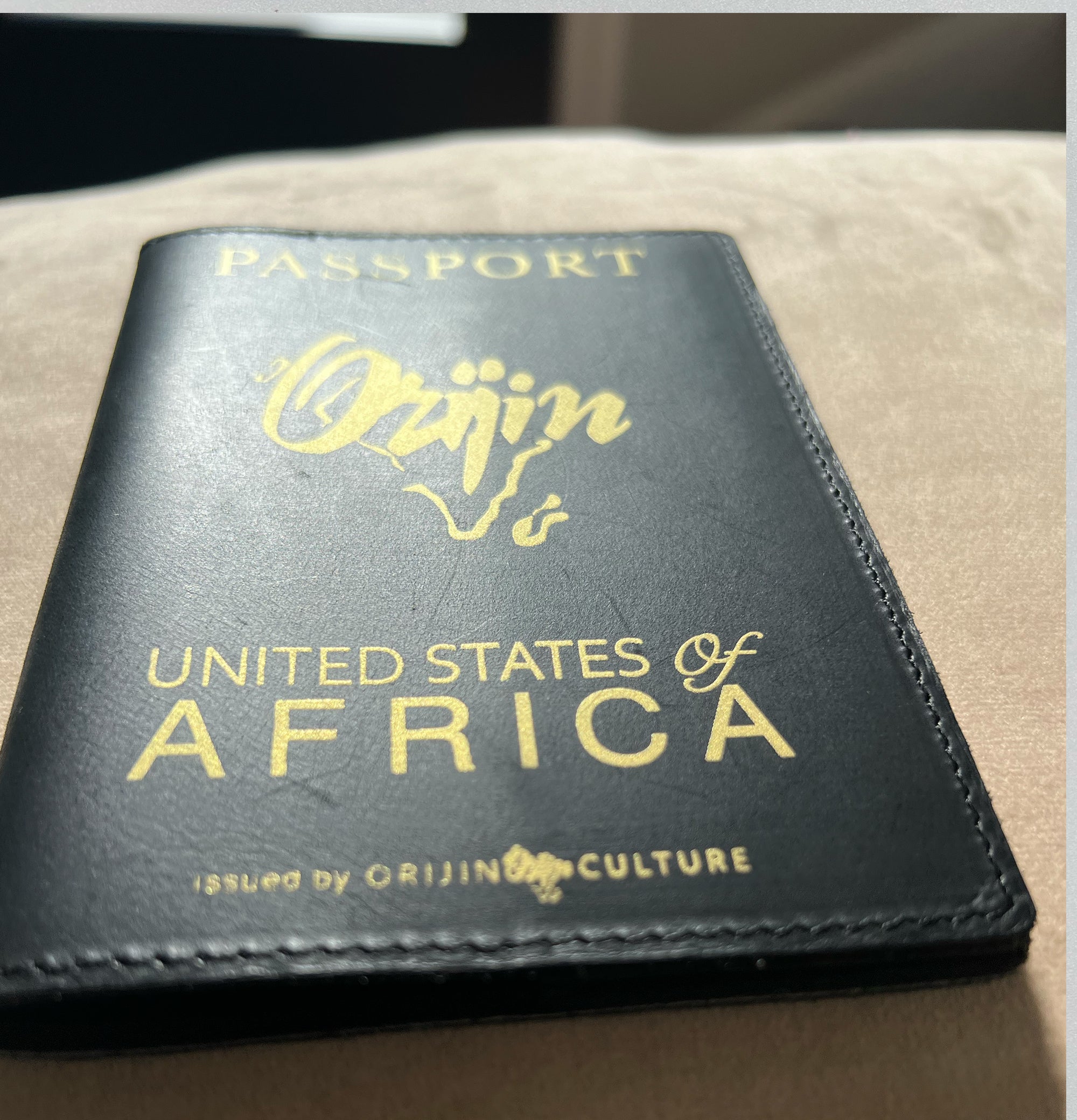 United States Of Africa Leather Passport Holder Black - SHOP | Orijin Culture