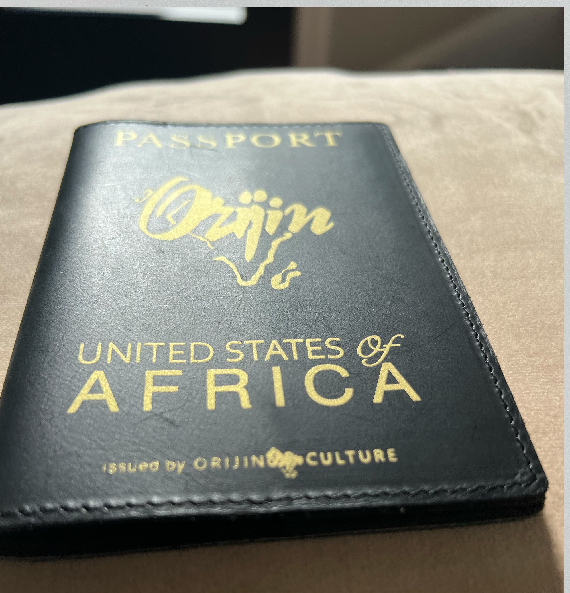 United States Of Africa Leather Passport Holder Black - SHOP | Orijin Culture 