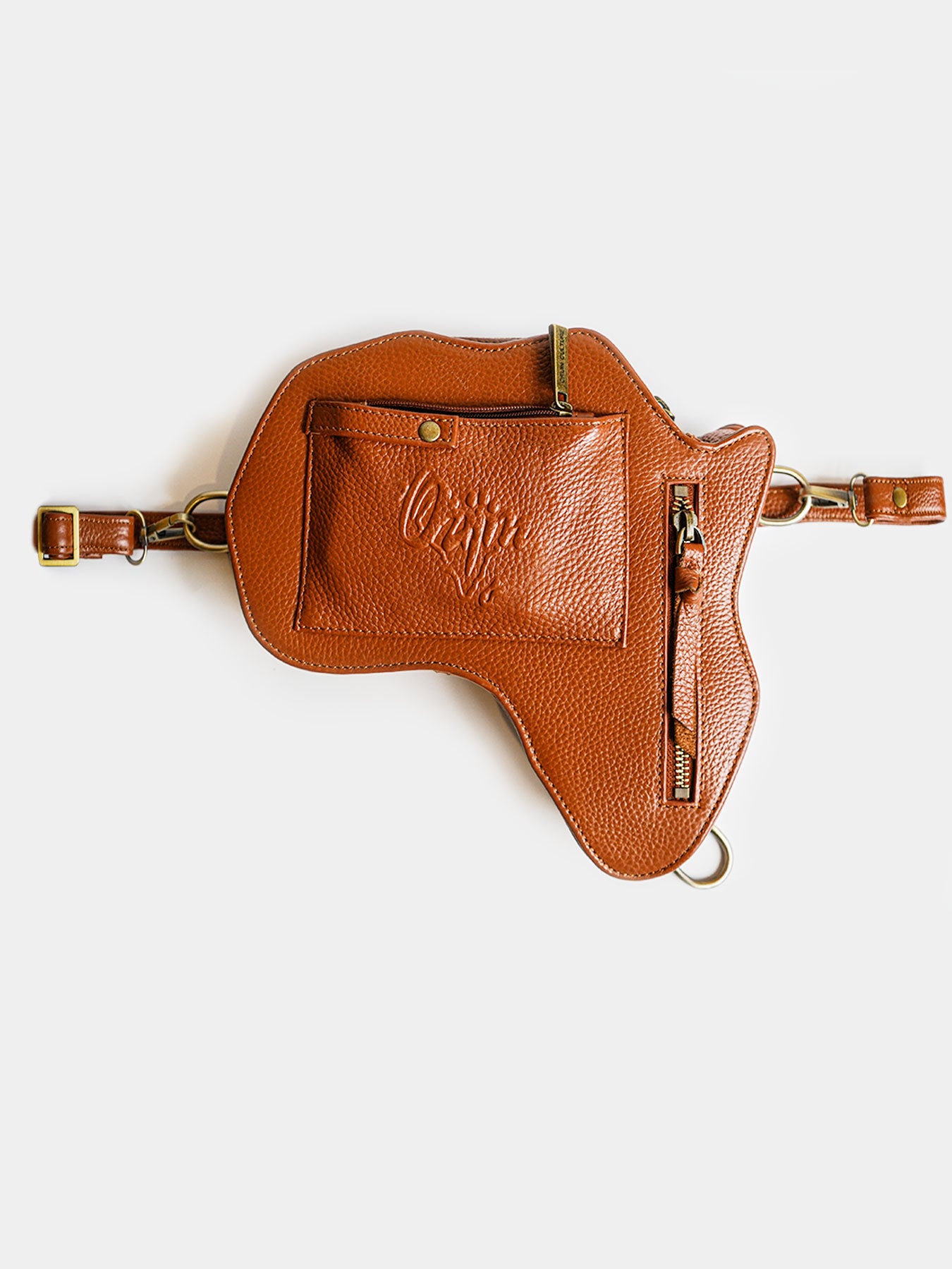 Vegan Leather Shoulder Sling Bag Belt Bag Minimalist 