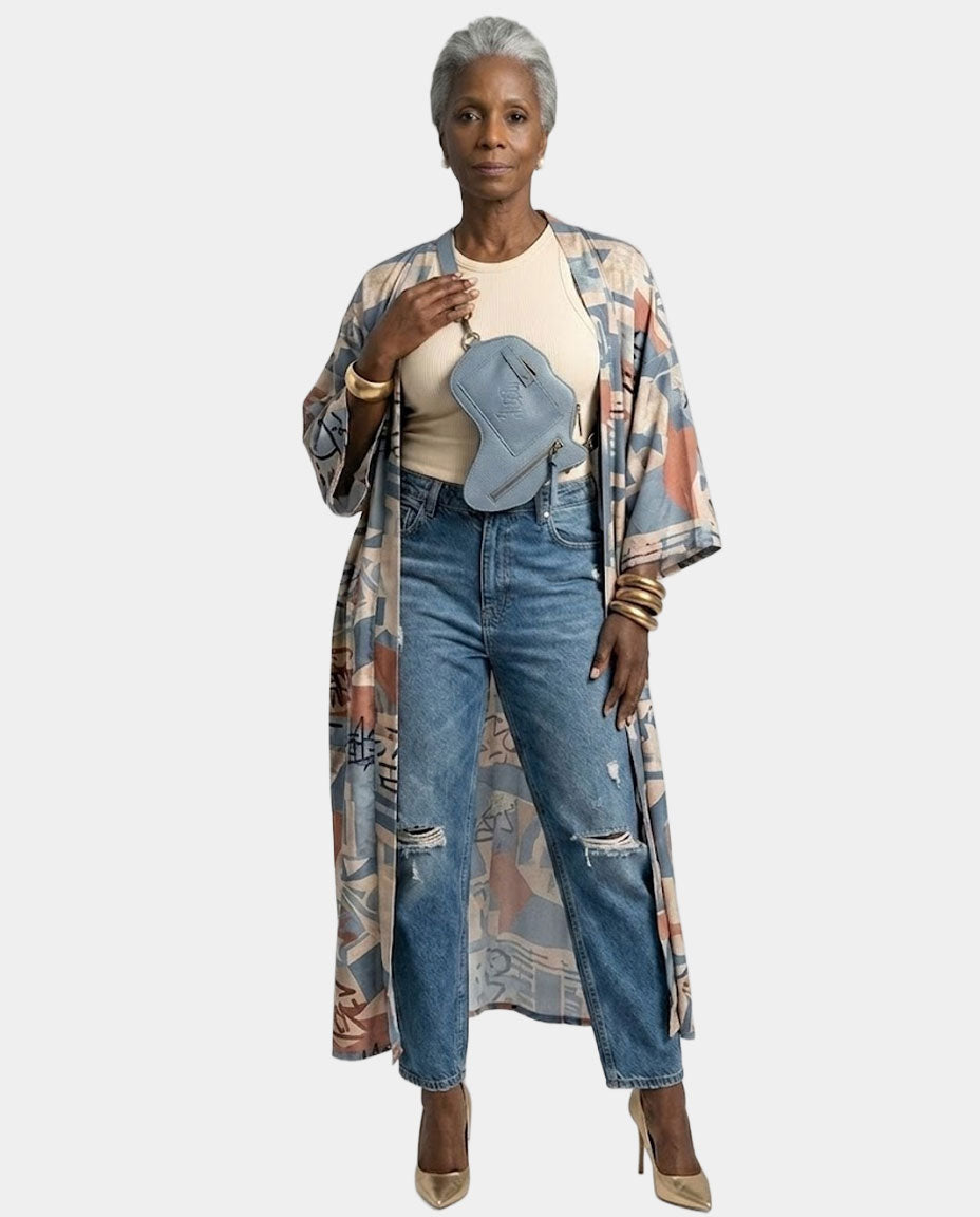NEW! Harmony Africa Fanny Pack/ CrossBody Bag - Blue Leather
