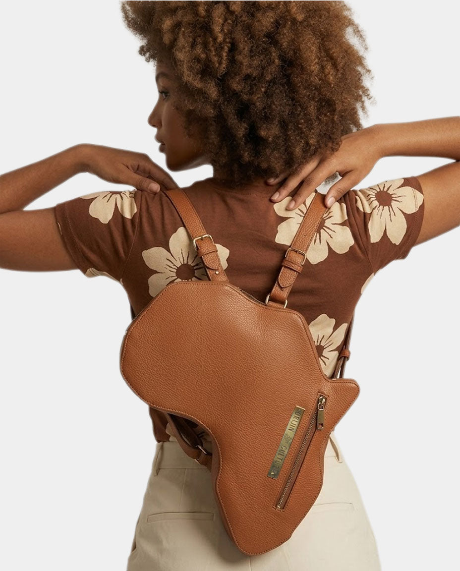 Africa Bag / Backpack - Brown Leather (Medium)