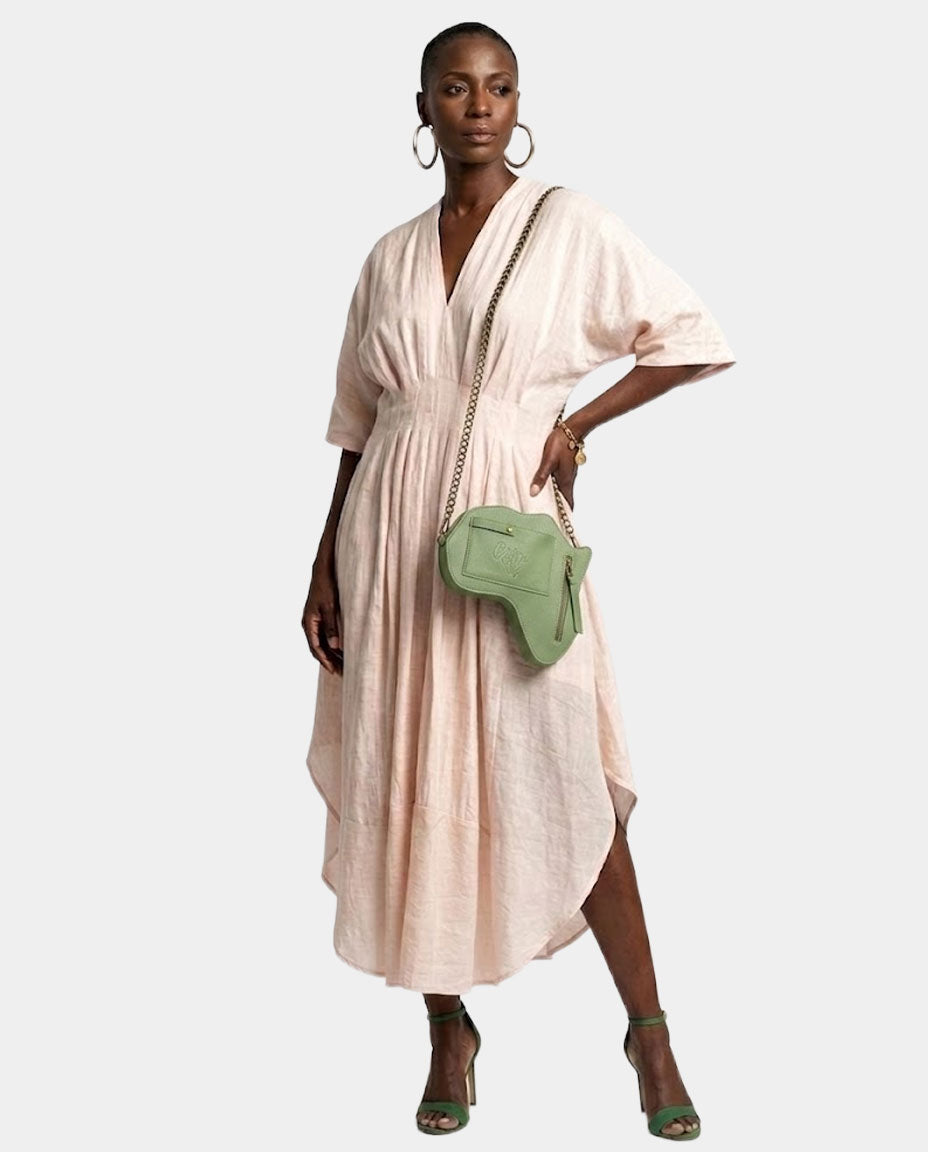 🌱 VEGAN Africa Fanny Pack/ CrossBody Bag - Moringa Green Vegan Leather (NEW)