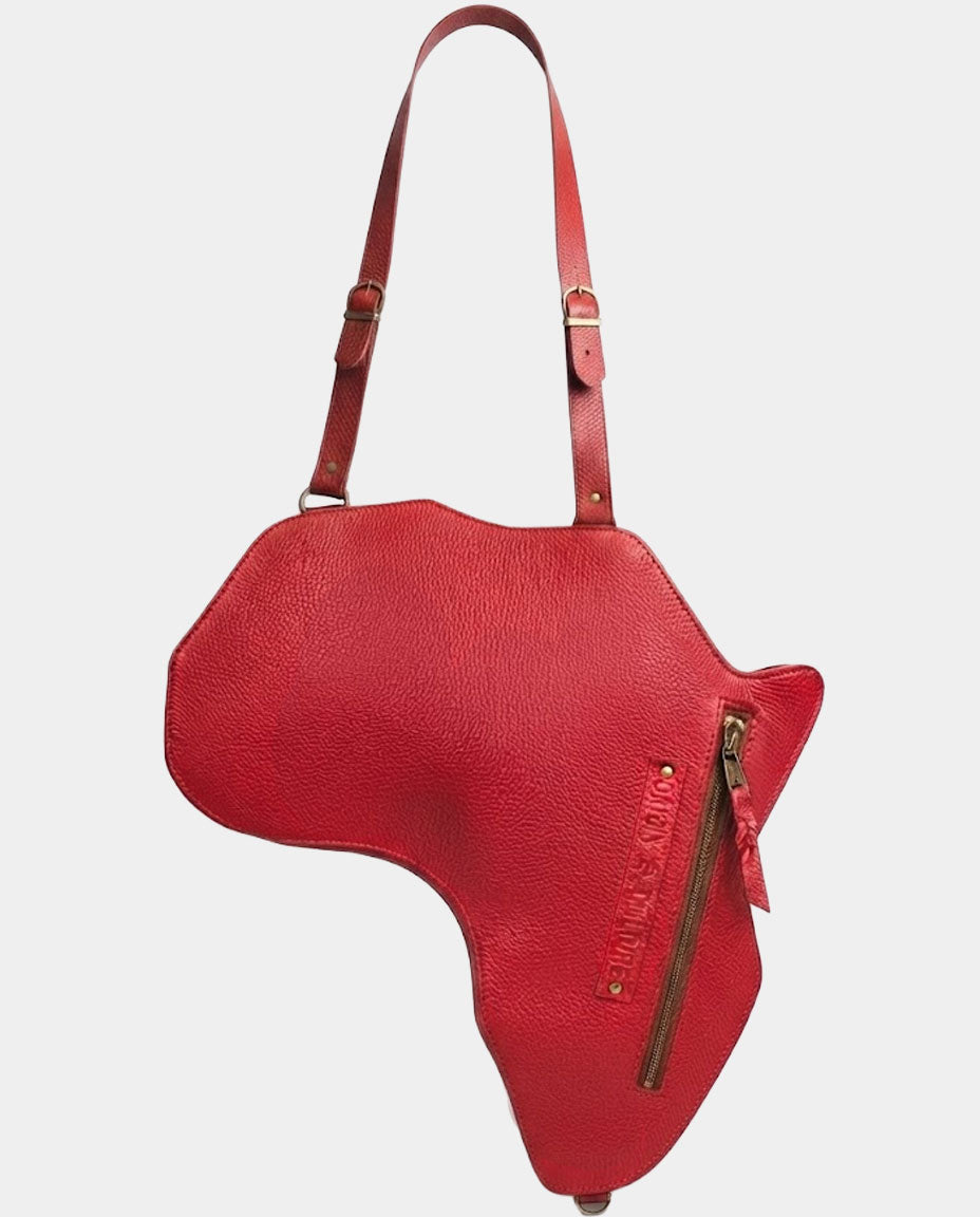 Africa Bag / Backpack- Red Leather(M) by Orijin Culture™