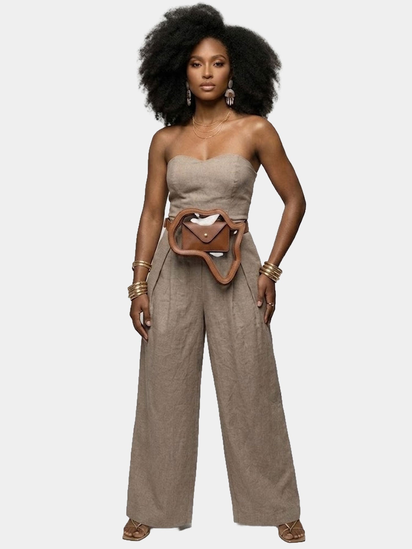NEW! Clear Africa Fanny Pack/ CrossBody Bag- Brown Leather