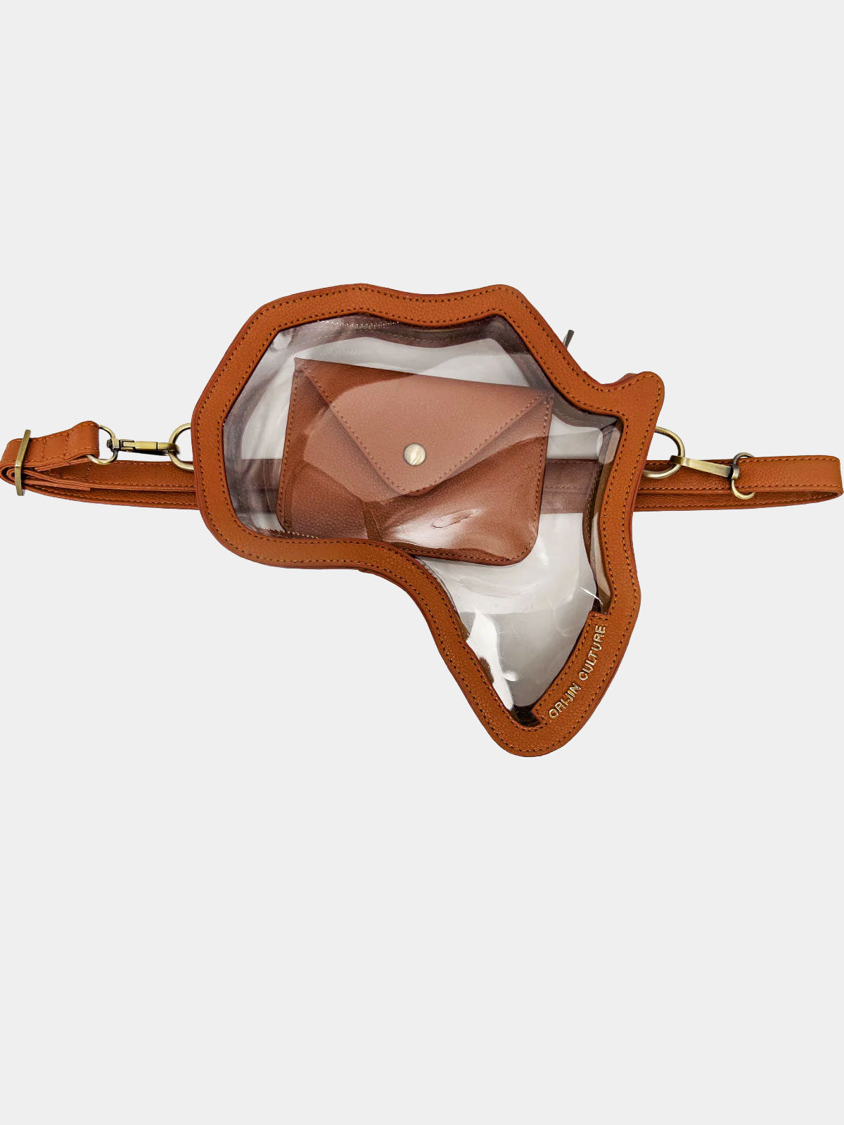NEW! Clear Africa Fanny Pack/ CrossBody Bag- Brown Leather