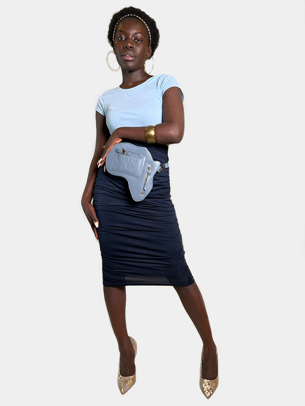 NEW! Harmony Africa Fanny Pack/ CrossBody Bag - Blue Leather