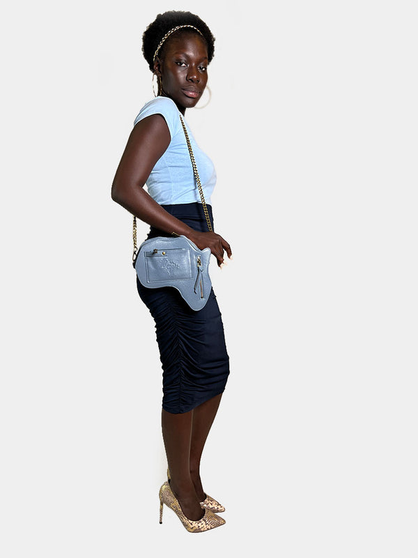 NEW! Harmony Africa Fanny Pack/ CrossBody Bag - Blue Leather
