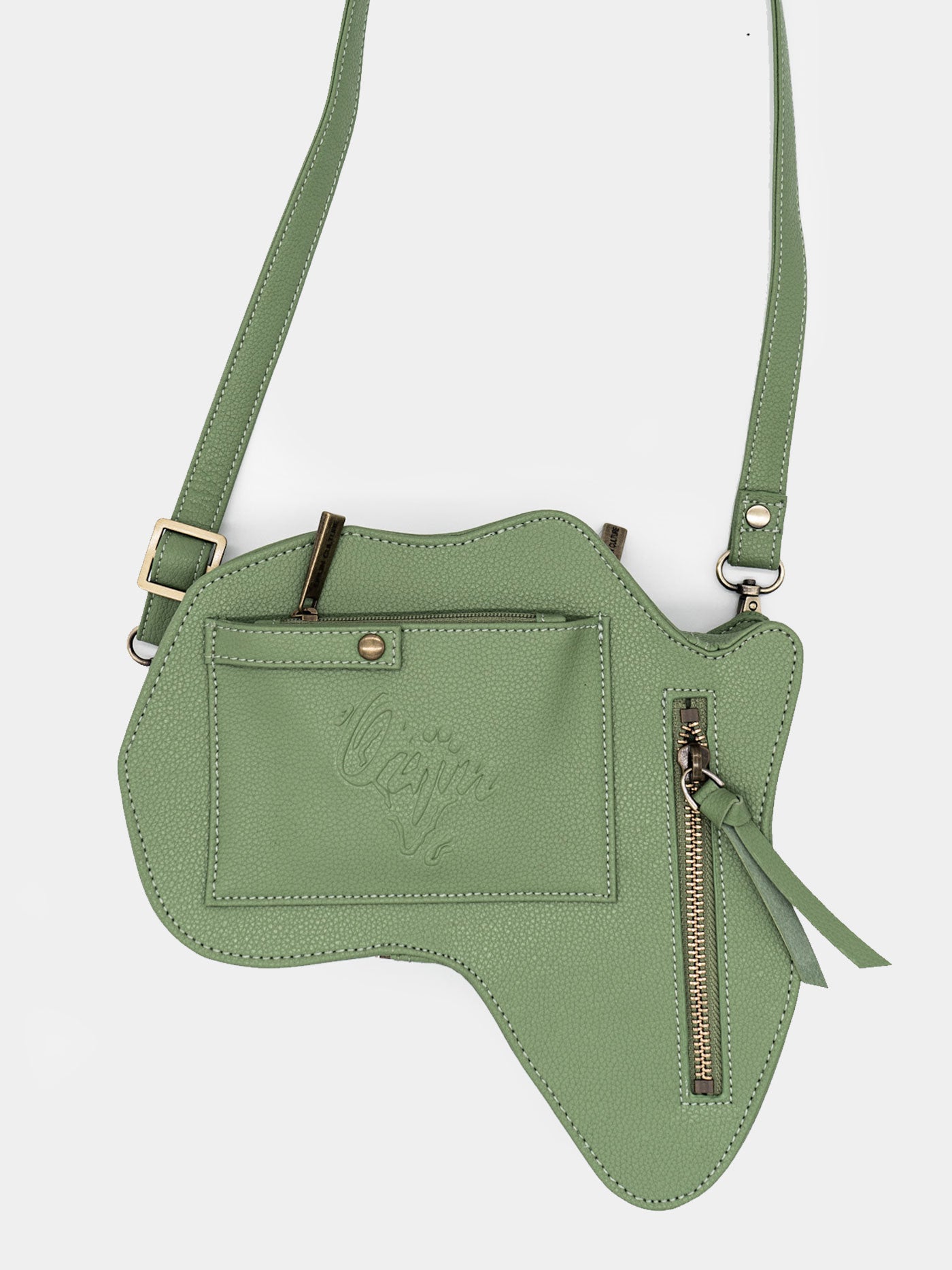 VEGAN Africa Fanny Pack/ CrossBody Bag - Moringa Green Vegan Leather (NEW) - SHOP | Orijin Culture 