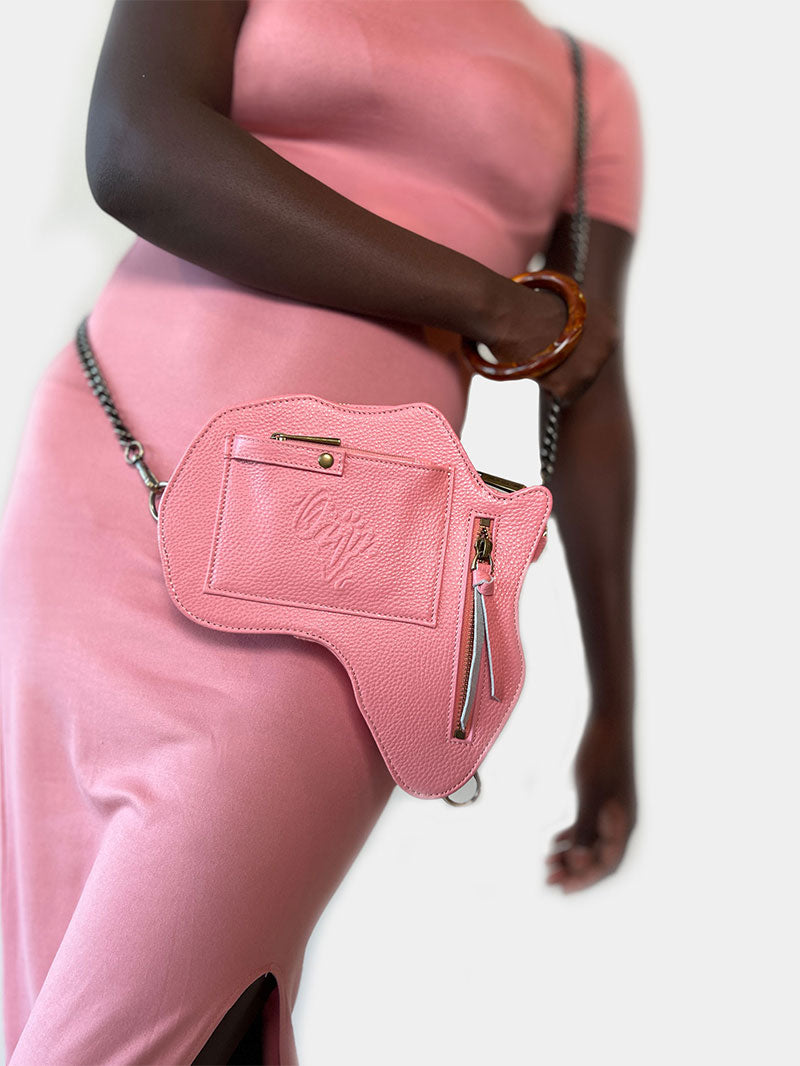 NEW! Rose Africa Fanny Pack/ CrossBody Bag - Pink Leather - SHOP | Orijin Culture 