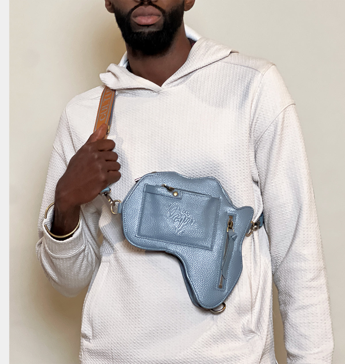 NEW! Harmony Africa Belt Bag - Blue Leather - SHOP | Orijin Culture 