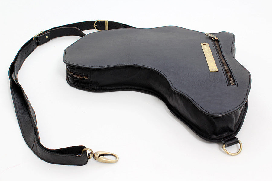 Africa Bag / Backpack - Black Leather (L) | Alkebulan Collection. - SHOP | Orijin Culture 