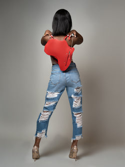 Africa Bag / Backpack- Red Leather(M) - SHOP | Orijin Culture 