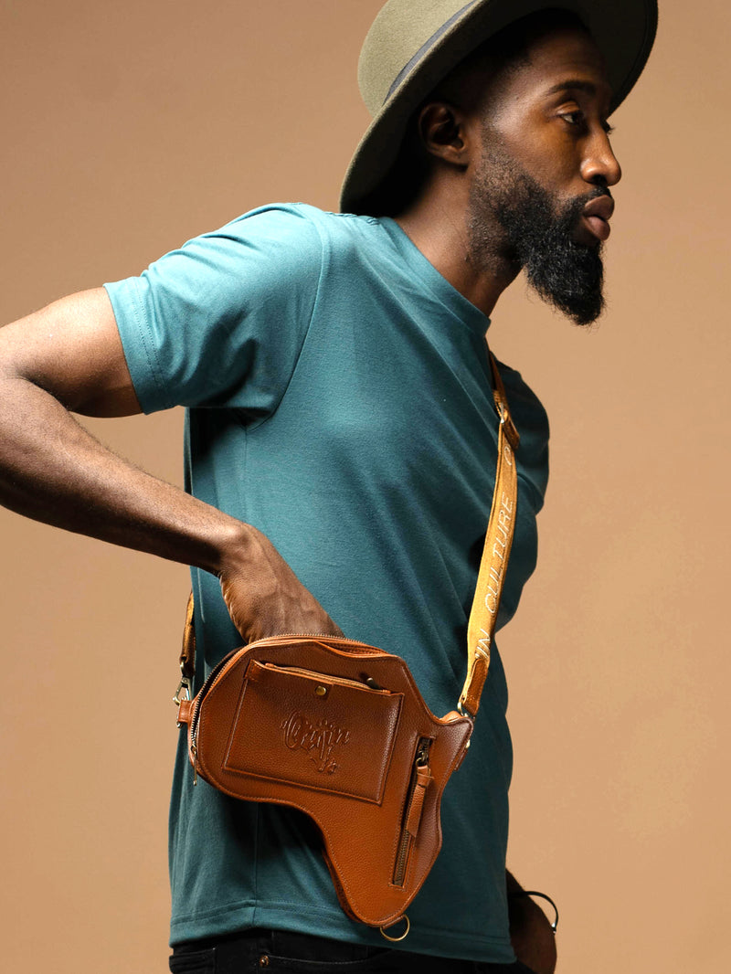 Africa Belt Bag - Brown Leather - SHOP | Orijin Culture 