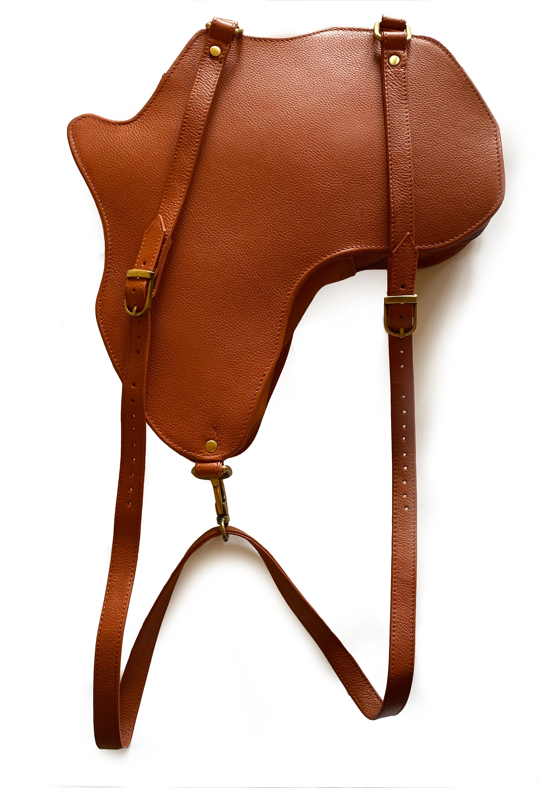 Africa Shaped Bag / Backpack- Brown Leather (Medium) . - SHOP | Orijin Culture 