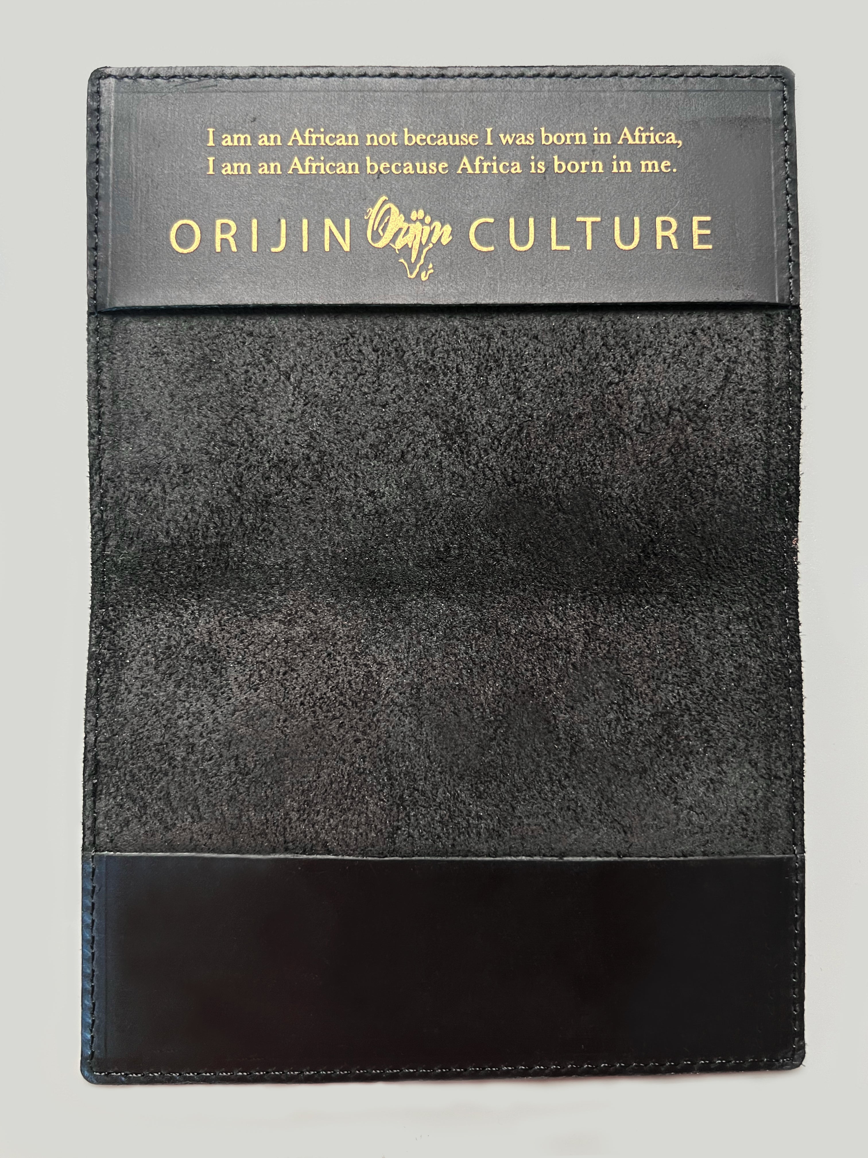 United States Of Africa Leather Passport Holder Black - SHOP | Orijin Culture 