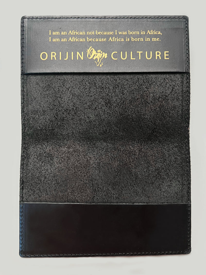 United States Of Africa Leather Passport Holder Black - SHOP | Orijin Culture 