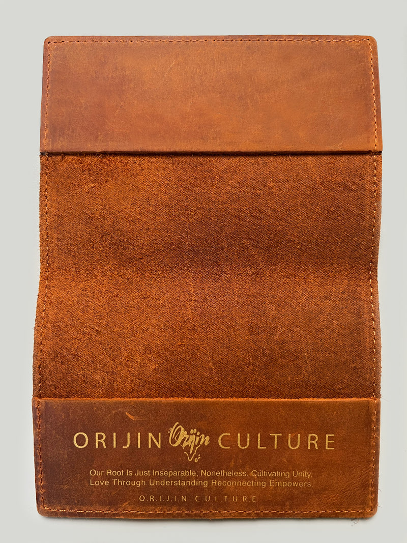 United States Of Africa Leather Passport Holder Earth Brown - SHOP | Orijin Culture 